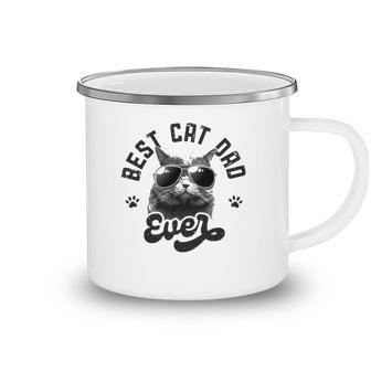Best Cat Dad Ever Funny Daddy Fathers Day Retro Vintage Men Camping Mug | Mazezy
