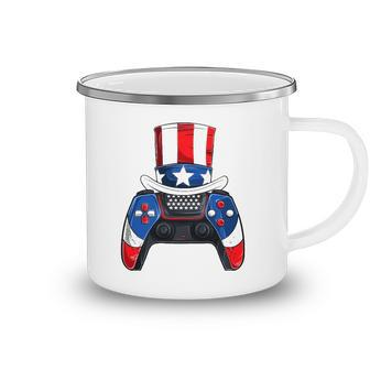 Boy Fourth Of July S American Flag Video Games Kids Camping Mug | Mazezy