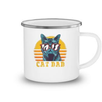Cat Dad - Vintage Cat Sunglasses - Best Cat Dad Camping Mug | Mazezy