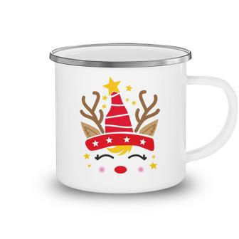 Christmas Unicorn Face Santicorn Cute V2 Camping Mug | Favorety DE