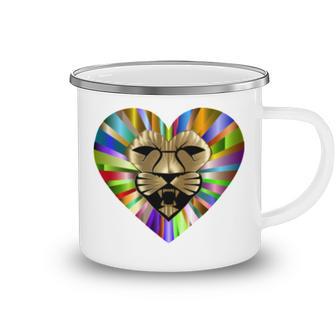 Colored Lion Heart Camping Mug - Favorety