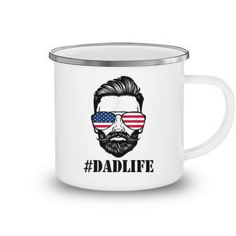 Dad Life Sunglasses American Flag Fathers Day 4Th Of July Camping Mug - Seseable