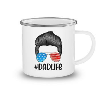 Dad Life Sunglasses American Flag Fathers Day 4Th Of July Camping Mug - Seseable