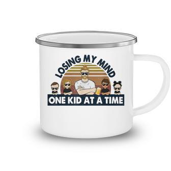 Dad Losing My Mind One Kid At A Time Camping Mug | Mazezy