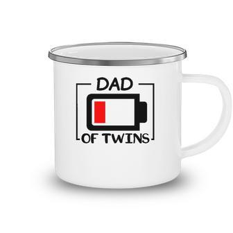 Dad Of Twins Low Battery Tired Twins Dad Camping Mug | Mazezy