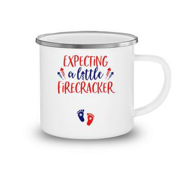 Expecting A Little Firecracker New Mom 4Th Of July Pregnancy Camping Mug | Seseable CA