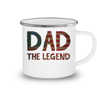Fathers Day 4Th Of July American Usa Gift - Dad The Legend Camping Mug - Seseable