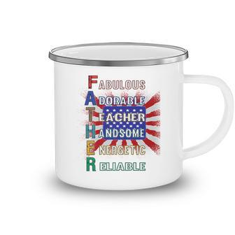 Fathers Day Acrostic Poem Best Dad Qualities 4Th July Gift Camping Mug - Seseable