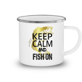 Fishing Keep Calm And Fish On Funny Novelty V2 Camping Mug - Seseable