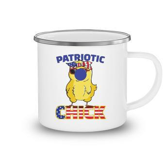 Fourth Of July 4Th Cute Patriotic Chick American Flag Gift Camping Mug | Mazezy