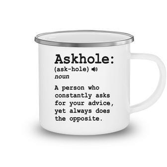 Funny Askhole Definition Dictionary Word Gag Sarcastic V3 Camping Mug | Favorety UK