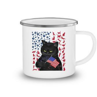 Funny Black Cat Independence Flag 633 Shirt Camping Mug | Favorety