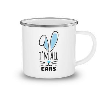 Funny Cute Pastel Blue Bunny Im All Ears Rabbit Happy Easter Day Gift For Girls Women Mom Mommy Family Birthday Holiday Christmas Camping Mug | Favorety