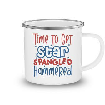 Funny Drunk 4Th Of July Time To Get Star Spangled Hammered Camping Mug | Seseable CA