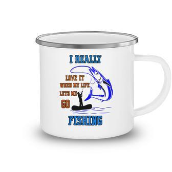 Funny I Really Love It When My Wife Lets Me Go Fishing Camping Mug | Favorety DE