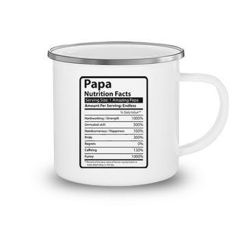 Funny Papa Nutrition Facts Fathers Day Gift For Papa Camping Mug | Mazezy