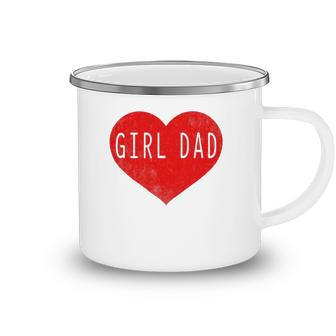 Girl Dad Heart Fathers Day Vintage Retro Camping Mug | Mazezy
