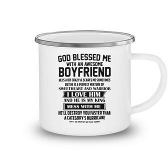 God Blessed Me With An Awesome Boyfriend Camping Mug | Favorety DE