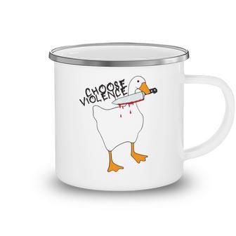 Goose With Knife Sticker Goose Sticker Funny Quotes Funny Animal Stickerspeace Was Never An Option Camping Mug - Favorety