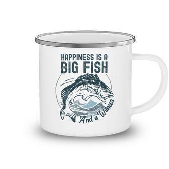 Happiness Is A Big Fish And A Witness Fisherman Dad Blue Camping Mug | Favorety AU