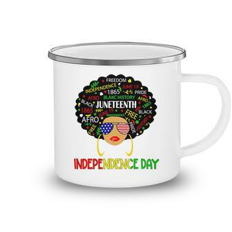 Is My Independence Day Black Women 4Th Of July Juneteenth T-Shirt Camping Mug - Seseable