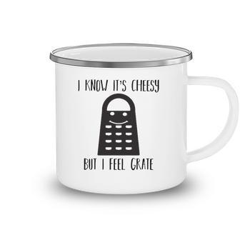 Its Cheesy But I Feel Grate Corny Dad Joke Fathers Day Gifts Camping Mug | Mazezy