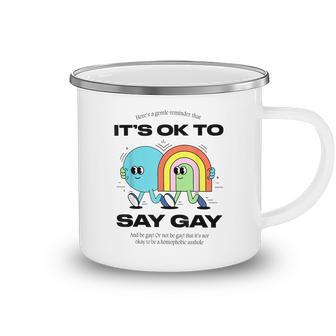 Its Ok To Say Gay Florida Lgbt Gay Pride Protect Trans Kids Camping Mug | Mazezy
