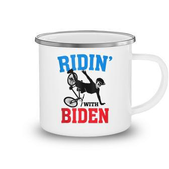 Joe Biden Falling With Biden Funny Ridin With Biden V3 Camping Mug | Seseable CA