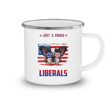 Just A Proud French Bulldog Dad Merica Dog 4Th Of July Camping Mug - Seseable