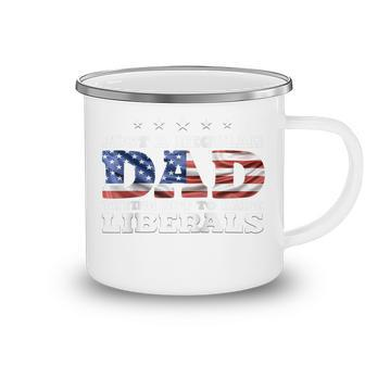 Just A Regular Dad Trying Not To Raise Liberals 4Th Of July Camping Mug - Seseable