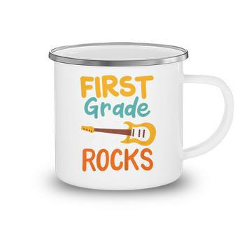 Kids 1St Grade First Grade Rocks Back To School Guitar Camping Mug - Seseable