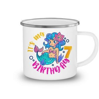 Kids Its My 7Th Birthday Happy 7 Year Mermaids For Girls Boys Camping Mug - Seseable