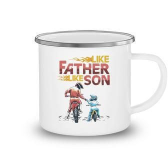 Like Dad Like Son Motocross Dirt Bike Fathers Day Camping Mug | Mazezy