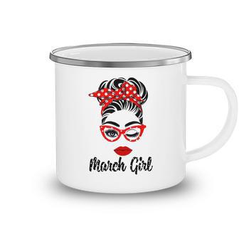 March Girl Women Face Wink Eye Bandana Birthday Gifts 548 Trending Shirt Camping Mug | Favorety CA