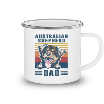 Mens Australian Shepherd Dad Father Retro Australian Shepherd Camping Mug | Mazezy