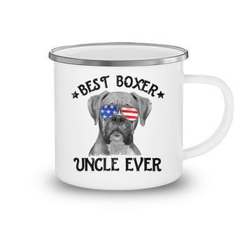 Mens Best Boxer Uncle Ever Dog Dad American Flag 4Th Of July Camping Mug - Seseable