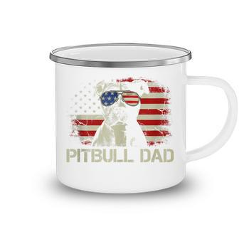 Mens Best Pitbull Dad Ever American Flag 4Th Of July Gift Camping Mug - Seseable