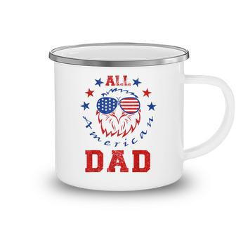 Mens Fathers Day Patriotic Eagle All American Dad 4Th Of July Camping Mug - Seseable