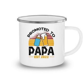 Mens First Time Grandpa Promoted To Papa 2022 Ver2 Camping Mug | Mazezy