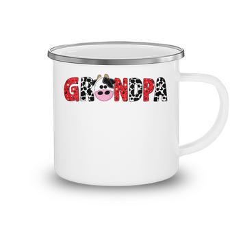 Mens Grandpa Of The Birthday For Boy Cow Farm Birthday Cow Papa Camping Mug - Seseable