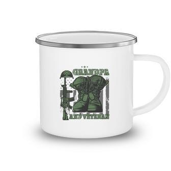 Mens Im A Dad Grandpa And Veteran Nothing Scares Me Camping Mug | Mazezy
