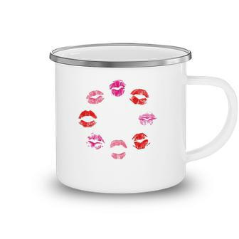 Mens Kiss Lipstick Print Lip Design Makeup Cute And Trendy Design Camping Mug | Mazezy