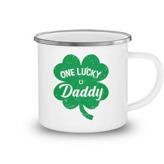 Mens One Lucky Daddy Shamrock Four Leaf Clover St Patricks Day Camping Mug | Mazezy