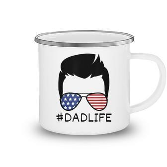 Mens Patriotic Dad 4Th Of July Usa American Flag Sunglasses 2021 Camping Mug - Seseable