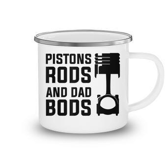 Mens Pistons Rods And Dad Bods Camping Mug - Seseable