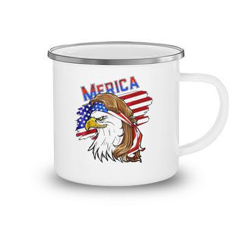 Merica Eagle American Flag Mullet Hair Redneck Hillbilly Camping Mug