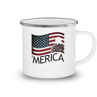 Merica Eagle Flag4th Of July Patriotic America Camping Mug | Mazezy