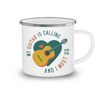 My Guitar Is Calling I Must Go 526 Trending Shirt Camping Mug | Favorety UK