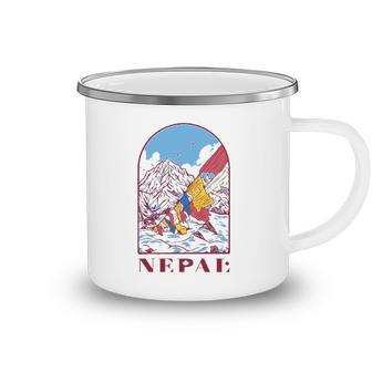 Nepal Himalayan Mountain Prayer Flags Camping Mug