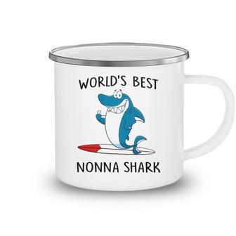 Nonna Grandpa Gift Worlds Best Nonna Shark Camping Mug - Seseable
